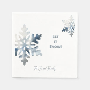 Let it Snow Custom Snowflake Cocktail Napkins