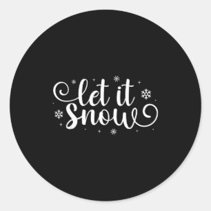 Let It Snow Cute Christmas Snowflakes Winter Holid Classic Round Sticker