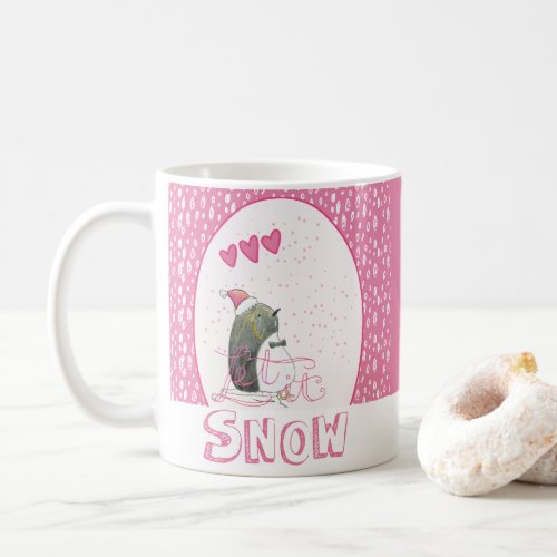 Let it snow  Cute Penguin Christmas Coffee Mug