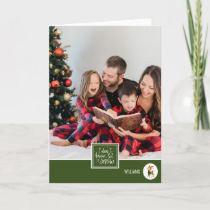 Let it Snow Cute Reindeer Family Photo Christmas Holiday Card