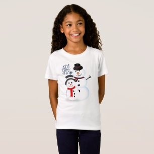 Let it Snow Cute Snowman Christmas Holiday Girls T-Shirt