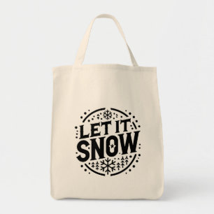 Let It Snow Digital Art Design Tote Bag