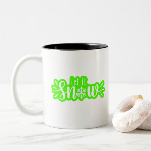 Let It Snow Digital Art Design Two-Tone Coffee Mug
