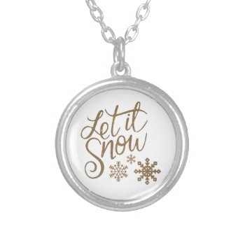 Let It Snow Earrings Silver Plated Necklace by RosieB_Designs at Zazzle