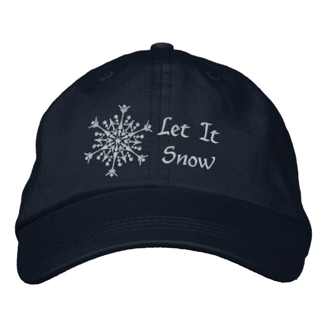 Let It Snow Embroidered Baseball Cap (Front)