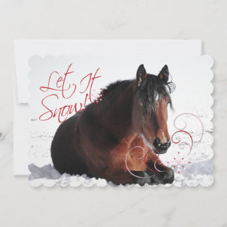 Let It Snow Equine Holiday Card