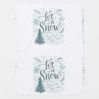 Let it snow family toddler Christmas tree Baby Blanket