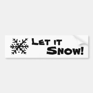 Let it Snow Floating Snowflake Bumper Sticker