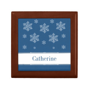 Let it Snow Gift Box, Blue Jewelry Box