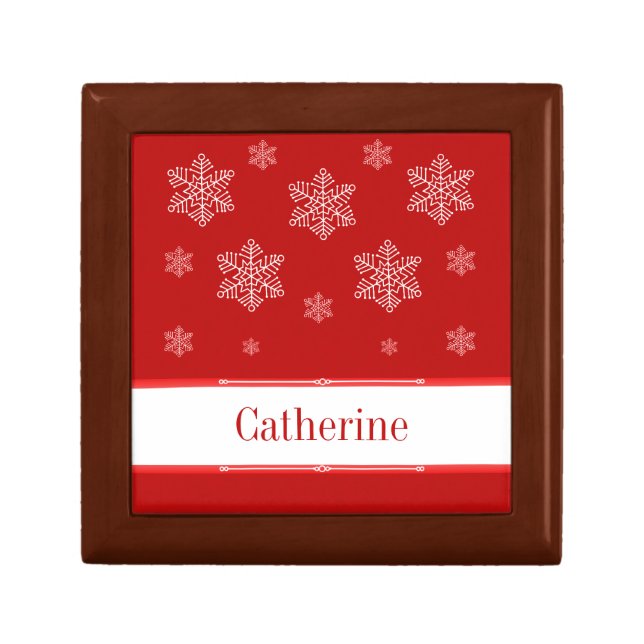 Let it Snow Gift Box, Red Keepsake Box (Front)