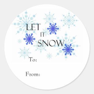 "Let it Snow" Gift Tag Sticker Labels