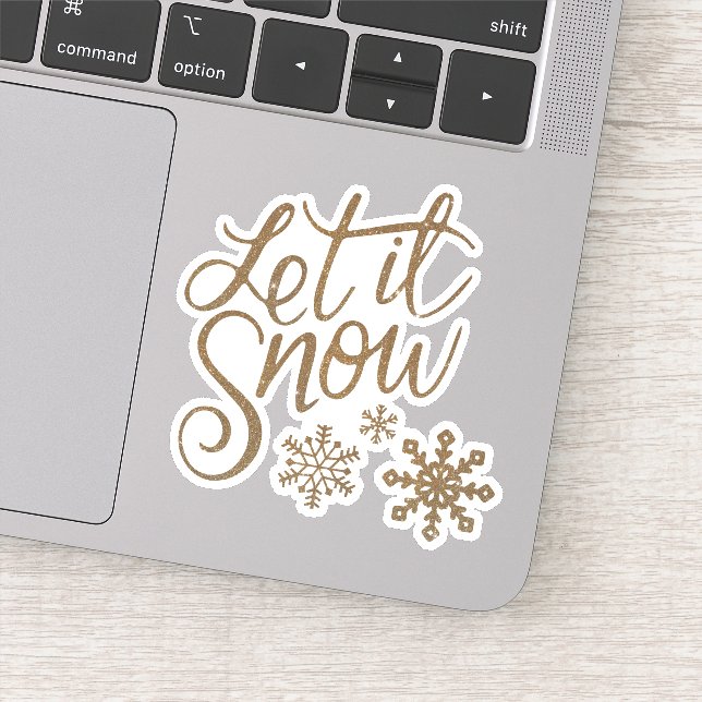 Let It Snow Gold Glitter Contour Sticker (Detail)