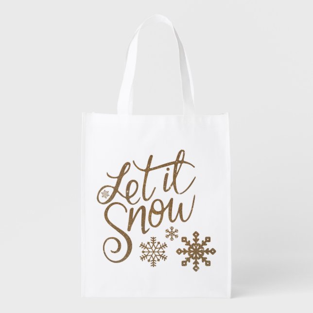 Let It Snow! Grocery Bag (Front)