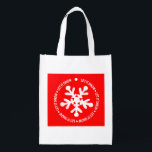 Let It Snow Grocery Bag<br><div class="desc">It is the BEST reusable bag!  Lasts forever! And "Let it Snow" and "It's the Most Wonderful Time of the Year"  make it an excellent bag to carry your groceries in.</div>