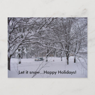 Let it Snow...Happy Holidays postcard