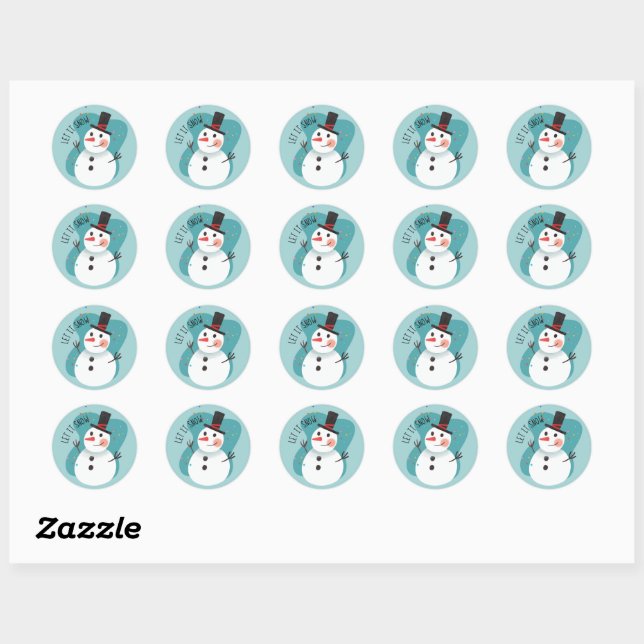 Let it snow, Christmas sticker, Zazzle