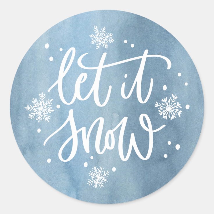 Let It Snow | Holiday Classic Round Sticker | Zazzle
