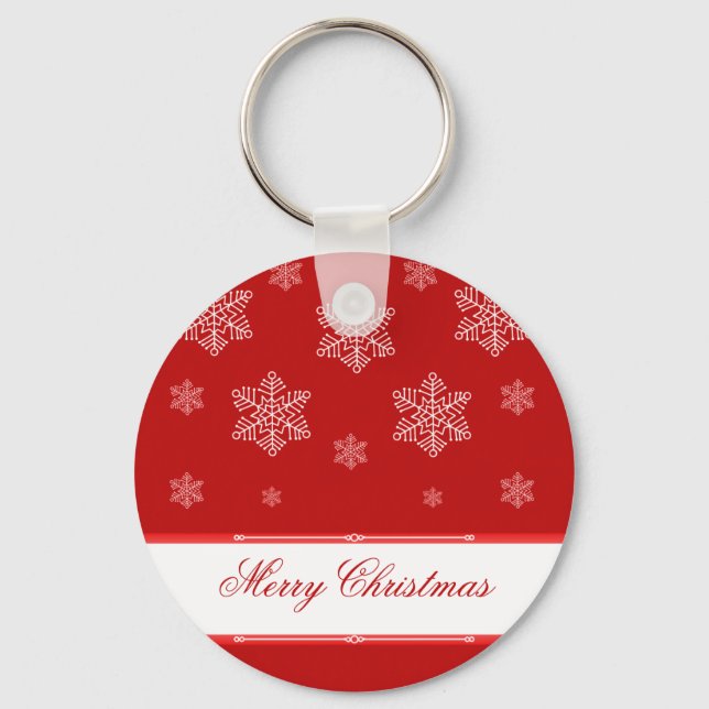Let it Snow Holiday Keychain, Red Keychain (Front)