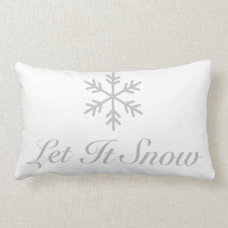 Let it Snow Holiday Lumbar Pillow Gray White