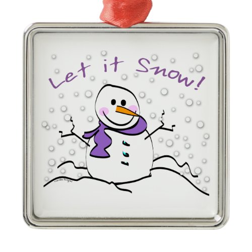 Let It Snow Holiday Metal Ornament