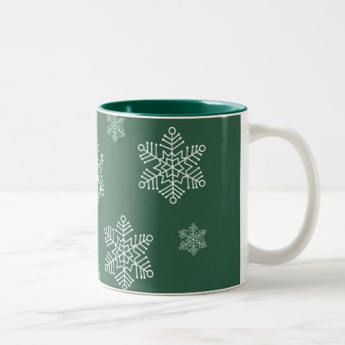 Let it Snow Holiday Mug Green Two_Tone Coffee Mug