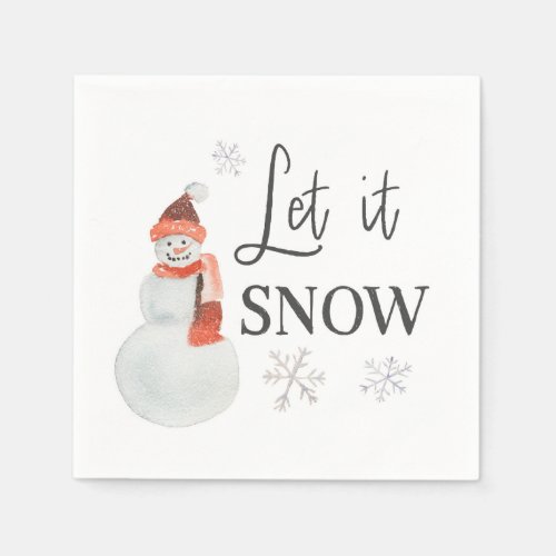 Let It Snow Holiday Party Snowman Napkins