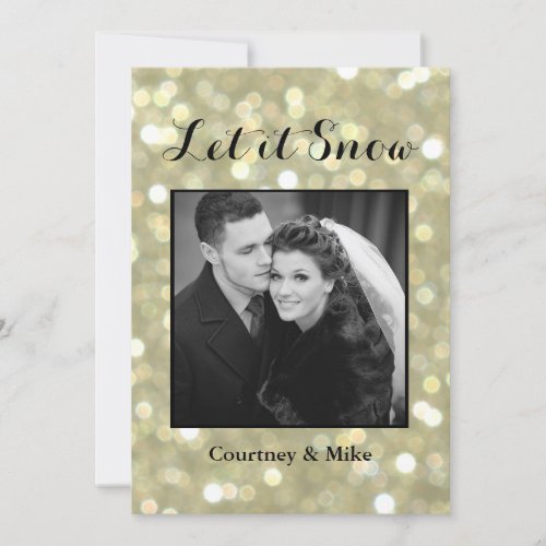 Let it Snow Holiday Photo Card in Gold