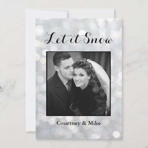 Let it Snow Holiday Photo Card in Silver