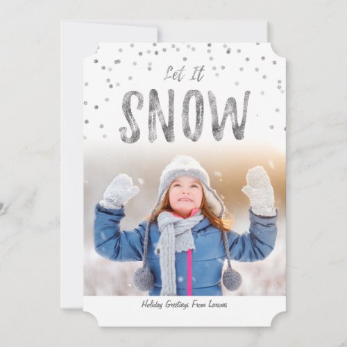 Let it Snow Holiday Photo Flat Card