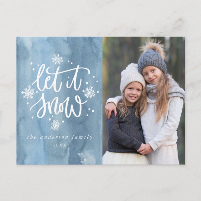 Let It Snow | Holiday Photo Postcard (Front)