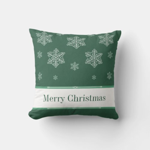 Let it Snow Holiday Pillow Green Throw Pillow