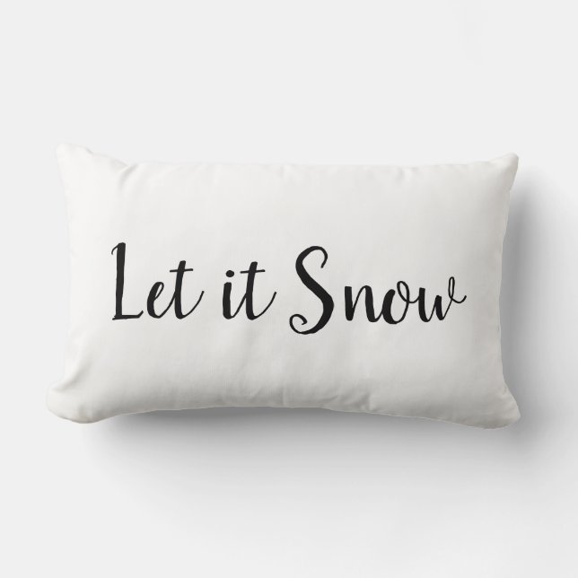 Let it Snow Holiday Quote Lumbar Pillow (Front)