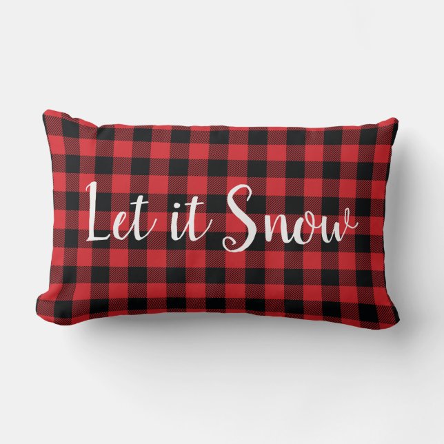 Let it Snow Holiday Quote Lumbar Pillow (Front)