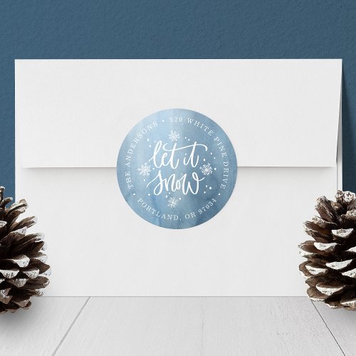 Let It Snow  Holiday Return Address Labels