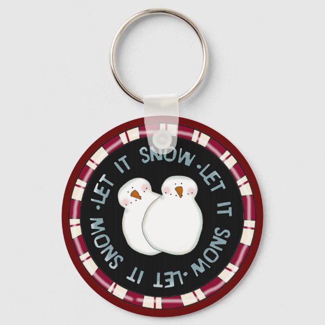 Let it Snow Holiday Tshirts and Gifts Keychain (Front)
