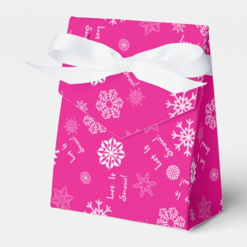 Let It Snow Hot Pink Favor Boxes