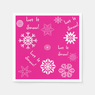 Let It Snow Hot Pink Napkins
