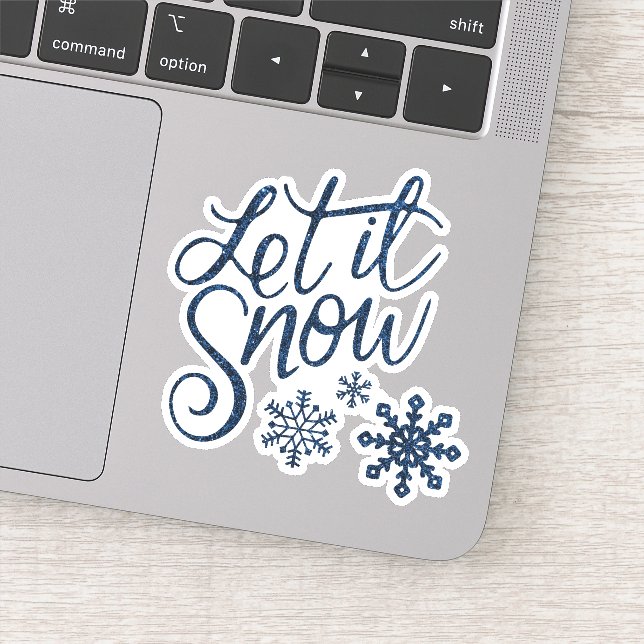Let It Snow Icy Blue Contour Sticker (Detail)