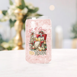 Let It Snow I'll Be Reading Can Glass