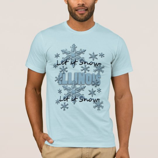 Let it Snow Illinois Light Blue T-shirt
