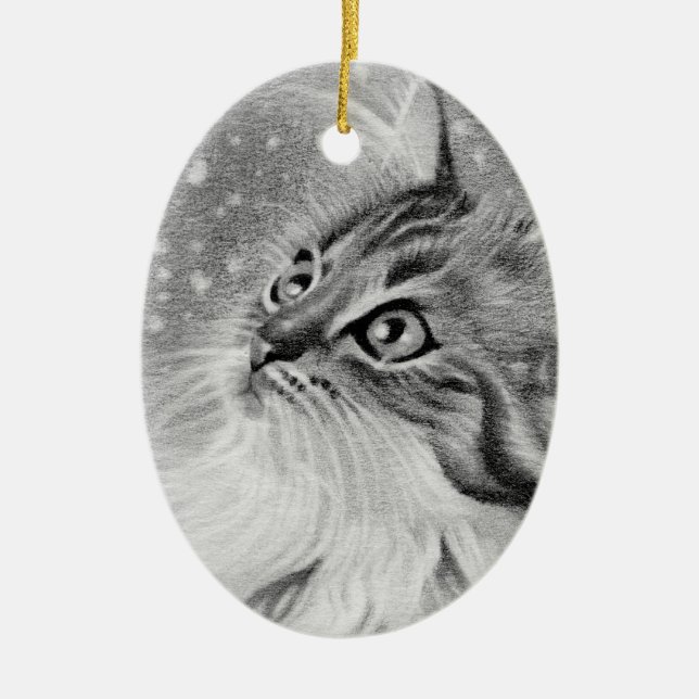 Let it snow kitty cat Ornament (Front)