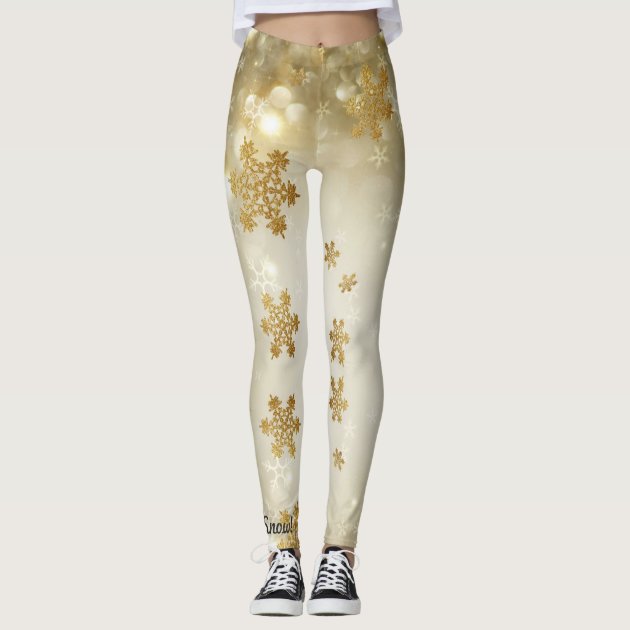 snowflake running leggings