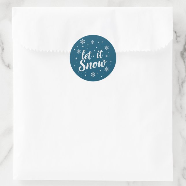 Let it snow, let it glow! classic round sticker (Bag)