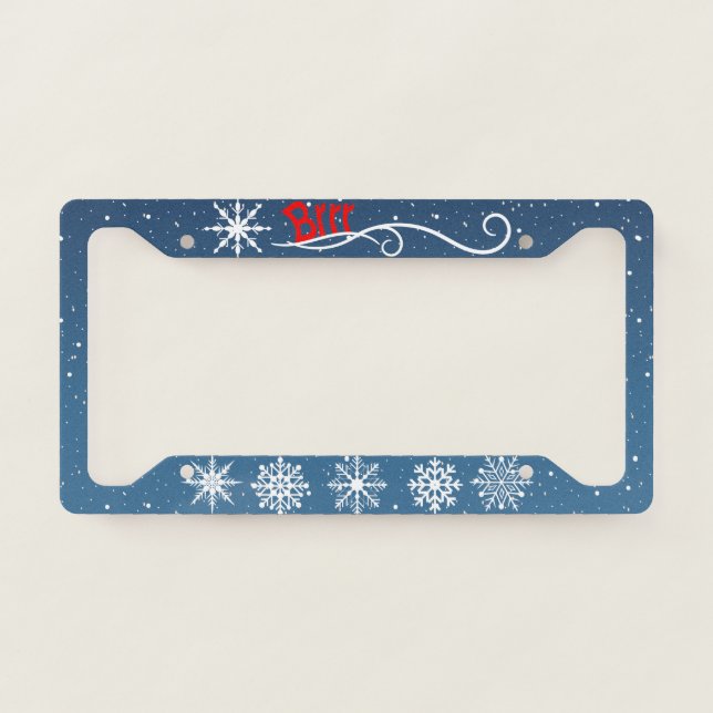 Let It Snow License Plate Frame (Front)