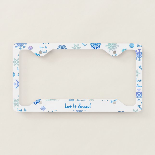 Let It Snow License Plate Frame (Front)