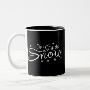 Let It Snow Lover Snowflake Holiday Merry Xmas Two-Tone Coffee Mug