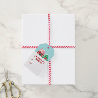 Let it Snow Merry Christmas Village Gift Tag