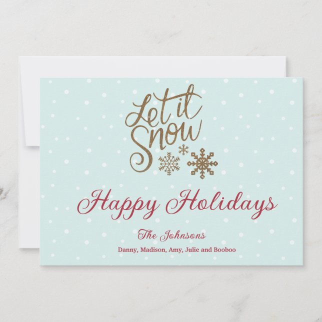 Let it Snow Minimalist Flat Holiday Card (Front)