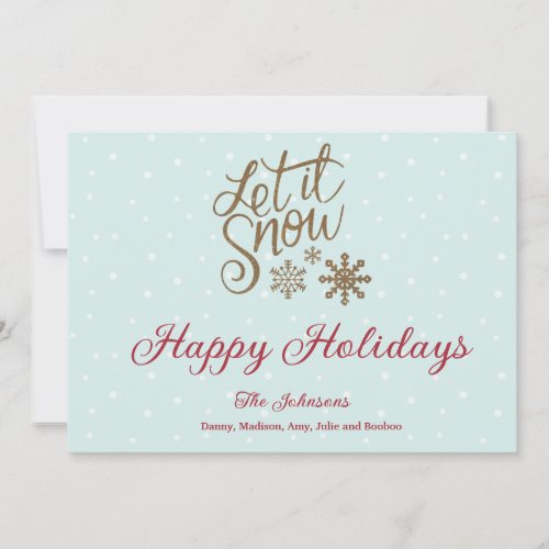 Let it Snow Minimalist Flat Holiday Card