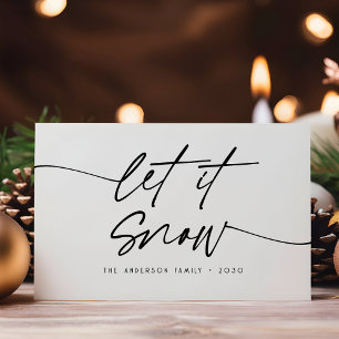 Let it Snow Minimalist Simple Script Holiday Card